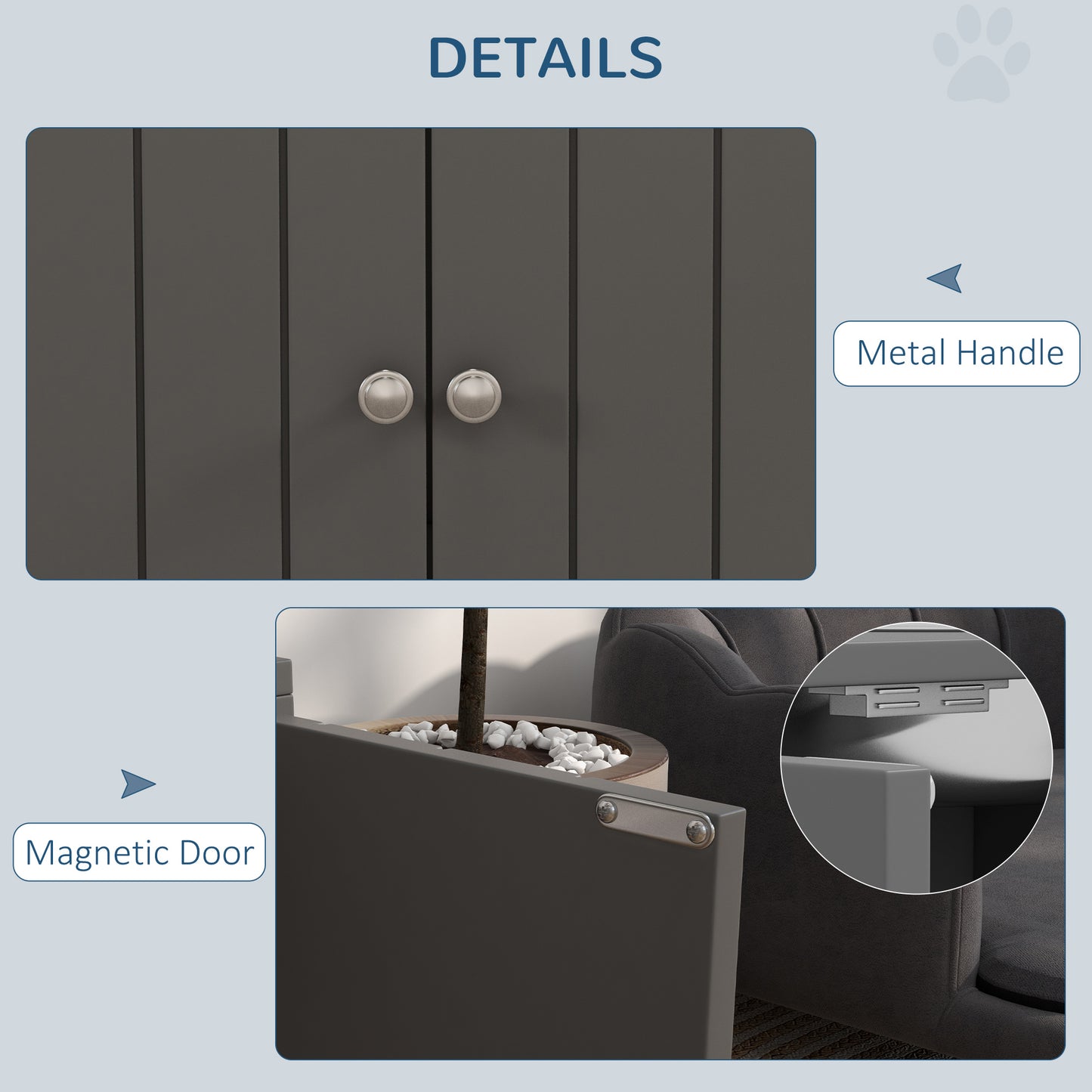 PawHut Large Elevated Dog Bowls with 44L Storage Cabinet, Raised Pet Food Bowl Stand & Feeding Station, Gray | Aosom.com