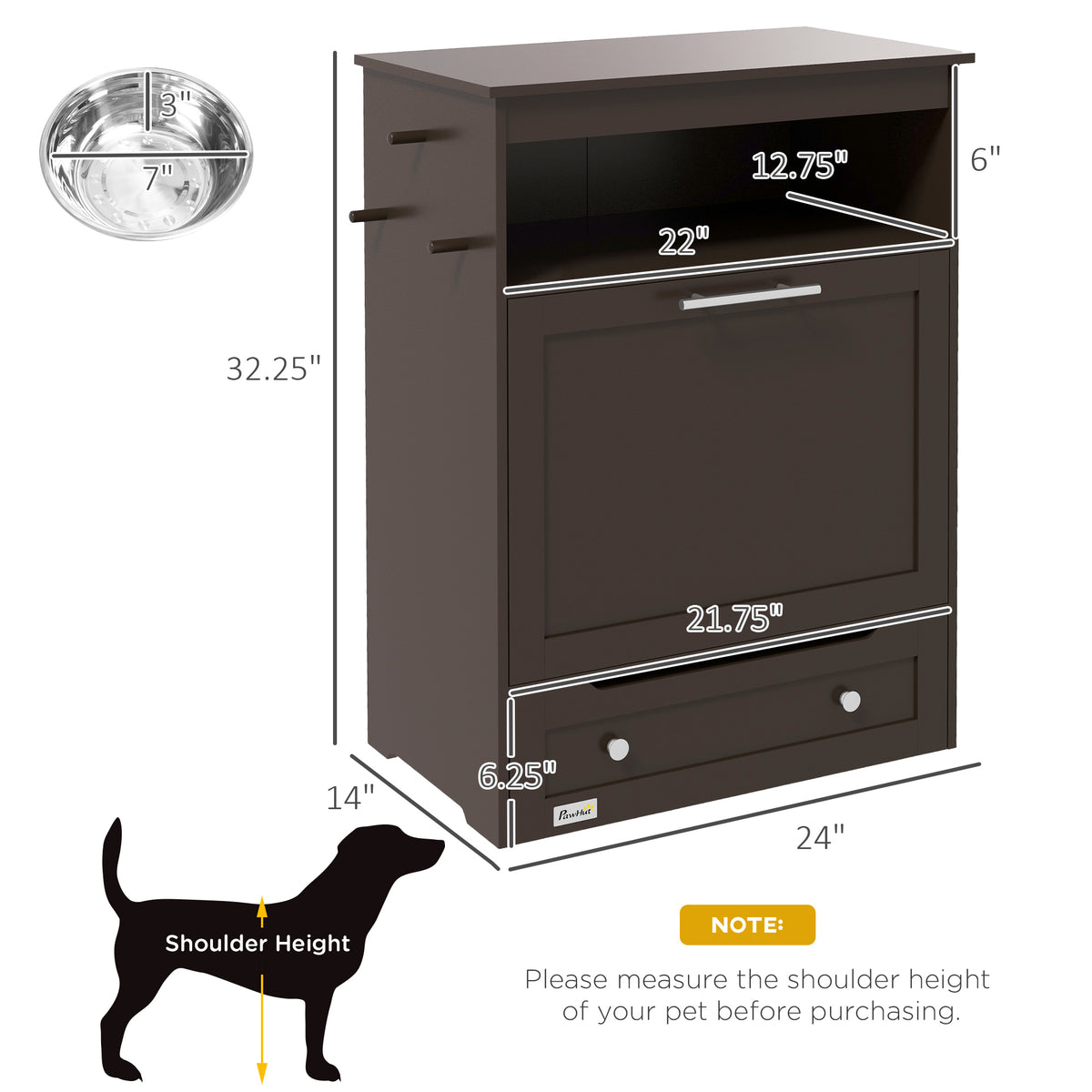 PawHut Pet Feeder Station with Storage, Raised Dog Bowls, Gray | Aosom.com (Note: This title is repeated, ensure it's intentional)