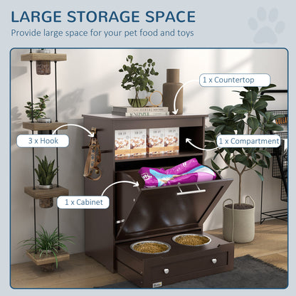 PawHut Pet Feeder Station with Storage, Raised Dog Bowls, Gray | Aosom.com (Note: This title is repeated, ensure it's intentional)