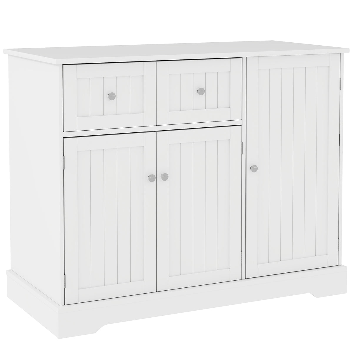 PawHut Cat Litter Box Enclosure with Drawers, Storage, Anti-tip Kit, 39" x 18" x 31.5", White