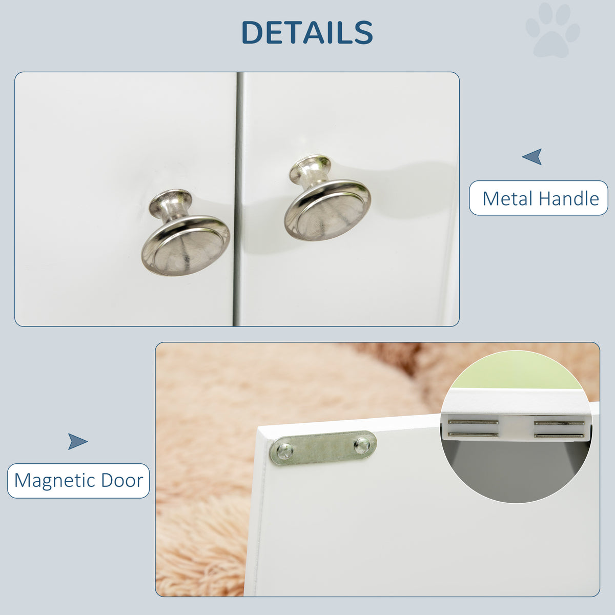 PawHut Elevated Dog Bowls with Storage Cabinet, Large 44L Capacity, Raised Dog Bowl Stand, Pet Food Bowl Feeding Station, White | Aosom.com