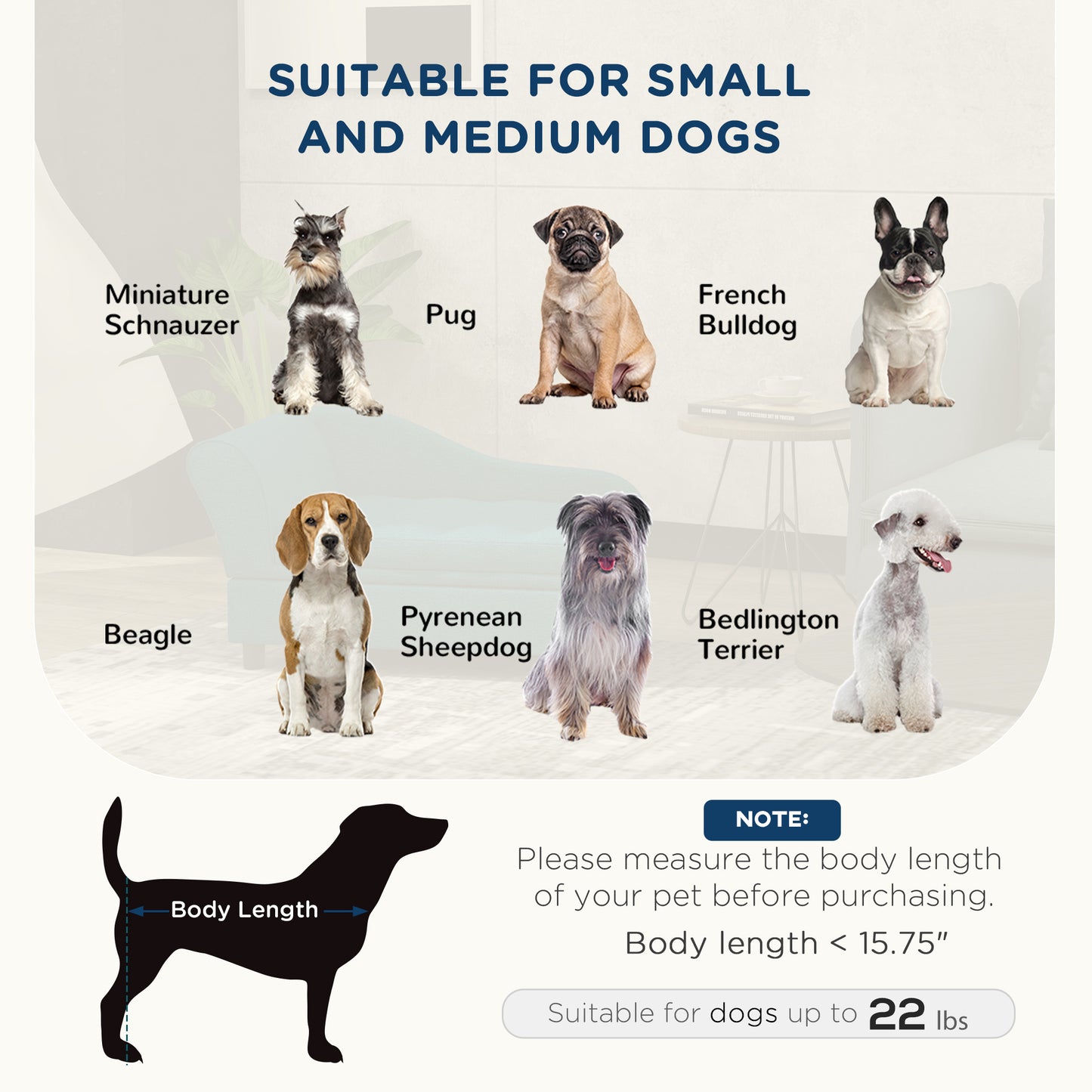 PawHut Elevated Dog Bed with Storage Space Soft Cushion for Small to Medium Pets Navy Blue | Aosom.com