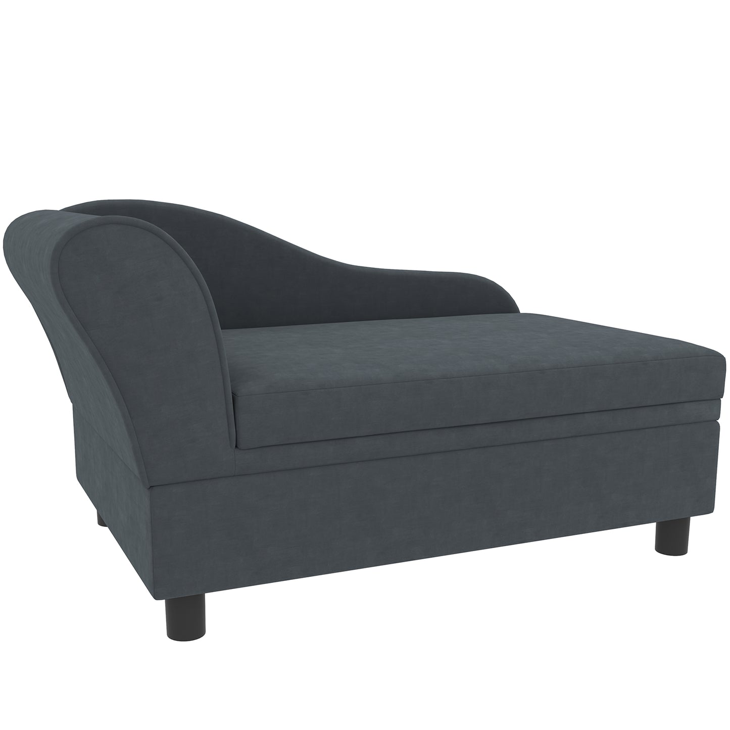 PawHut Pet Sofa Bed Couch with Storage, Pet Sofa for Cats and Small Dogs, Dark Gray