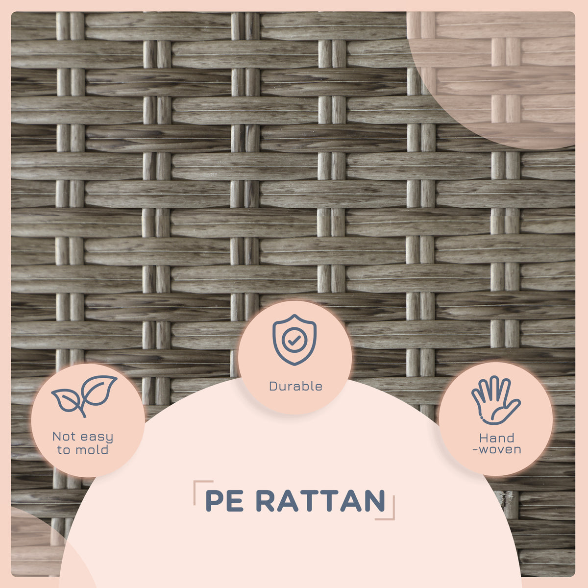 PawHut Rattan Outdoor Dog Bed with Canopy Soft Cushion Removable Cover Medium Large Dogs Charcoal Gray | Aosom.com