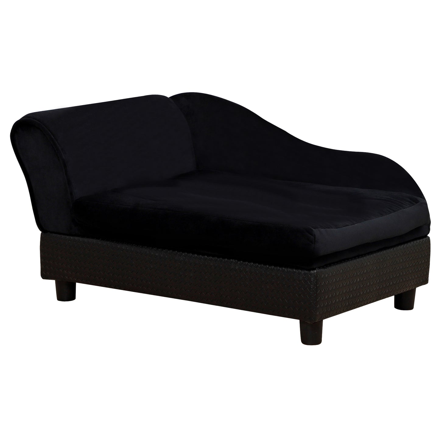 PawHut Luxury Dog Bed for Small Dogs, Hidden Storage, 3" Foam Cushion, Modern Pet Sofa, Black | Aosom.com