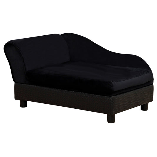 PawHut Luxury Dog Bed for Small Dogs, Hidden Storage, 3" Foam Cushion, Modern Pet Sofa, Black | Aosom.com