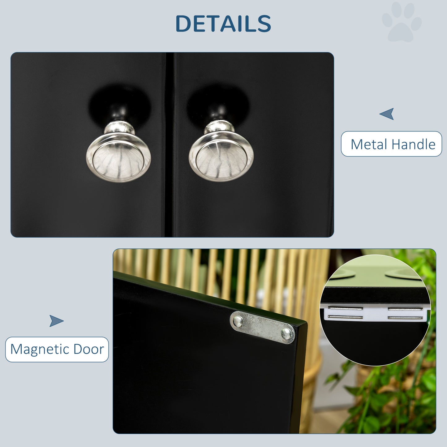 PawHut Raised Pet Feeding Storage Station with 2 Stainless Steel Bowls Base for Large Dogs and Other Large Pets Black | Aosom.com