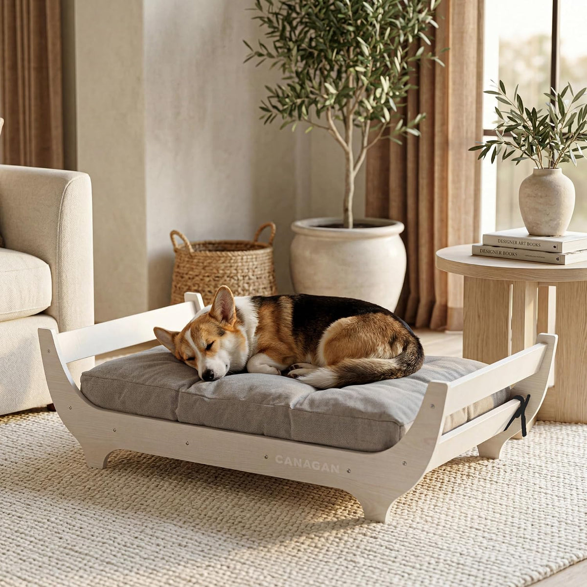 Modern Wood Dog Bed