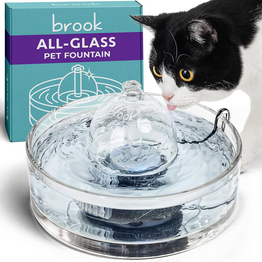 Round Glass Pet Water Fountain