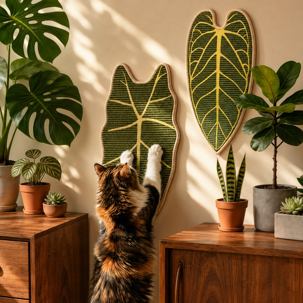 Leaf-Shaped Cat Scratching Mat