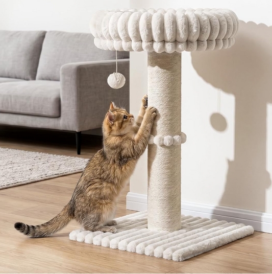 Plush Cat Scratching Post with Perch