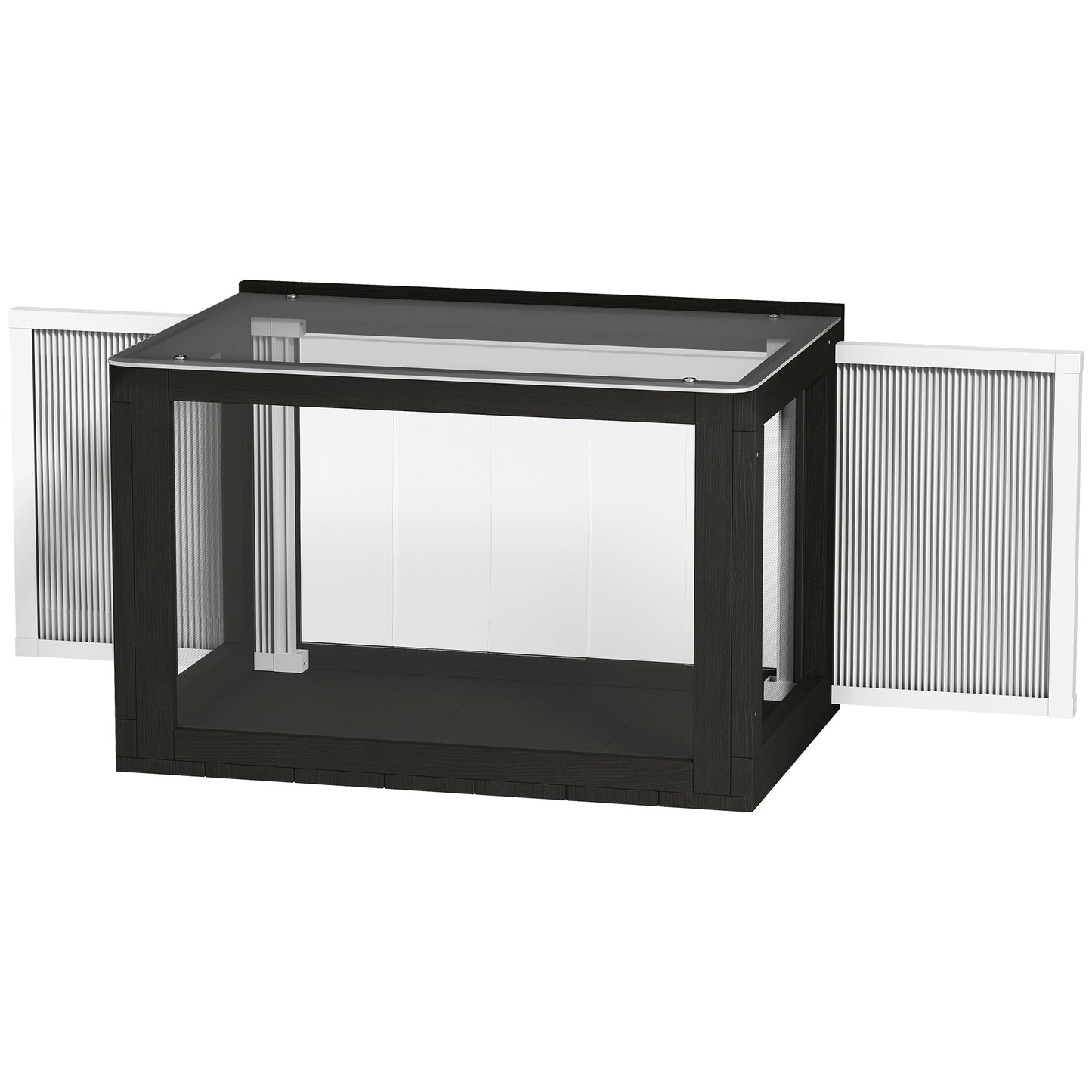PawHut Catio Outdoor Cat Enclosure 25"–41" Outdoor Cat House for Sunbathing, Napping & Overlooking